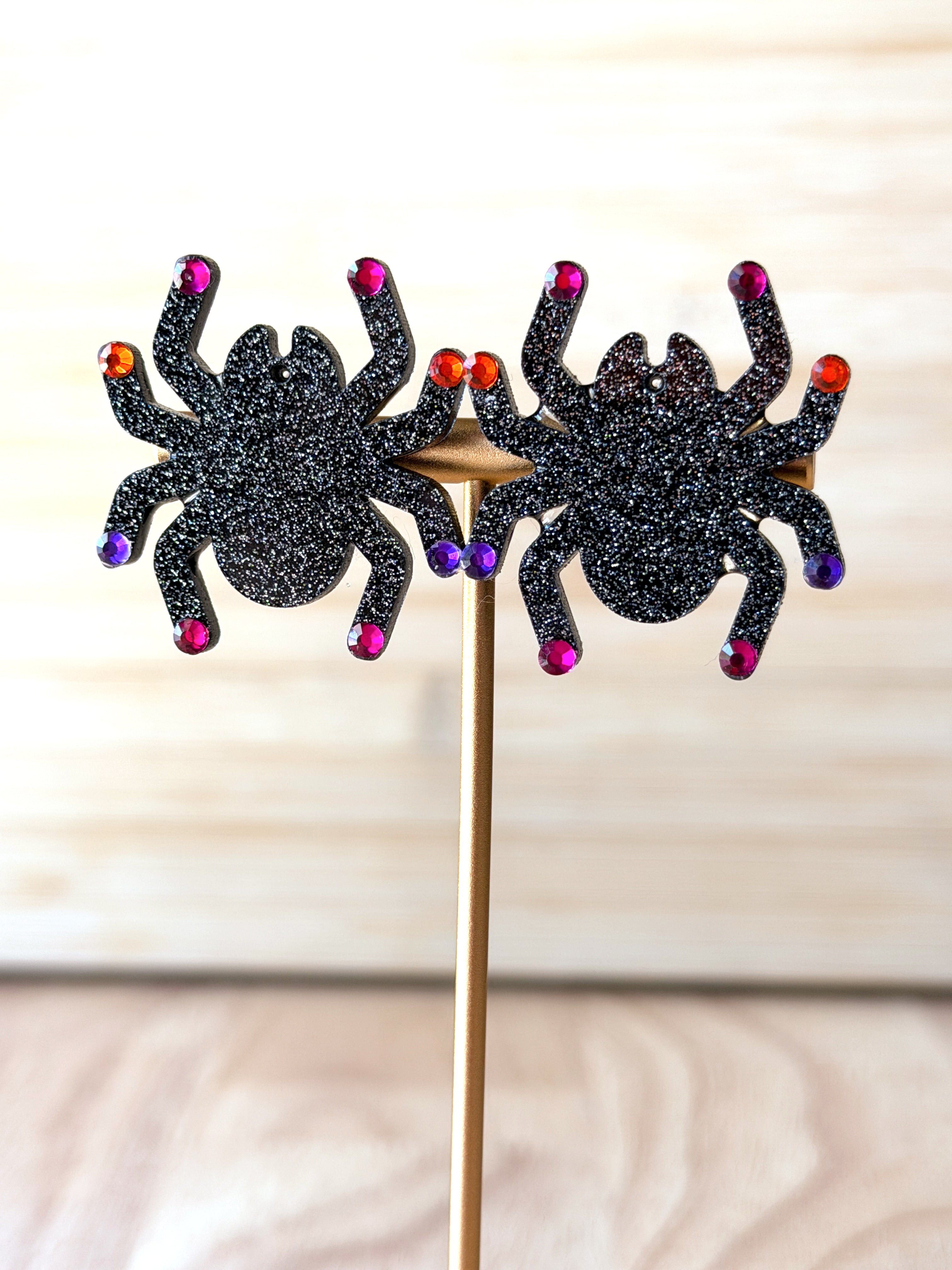Sparkly Spider Earrings