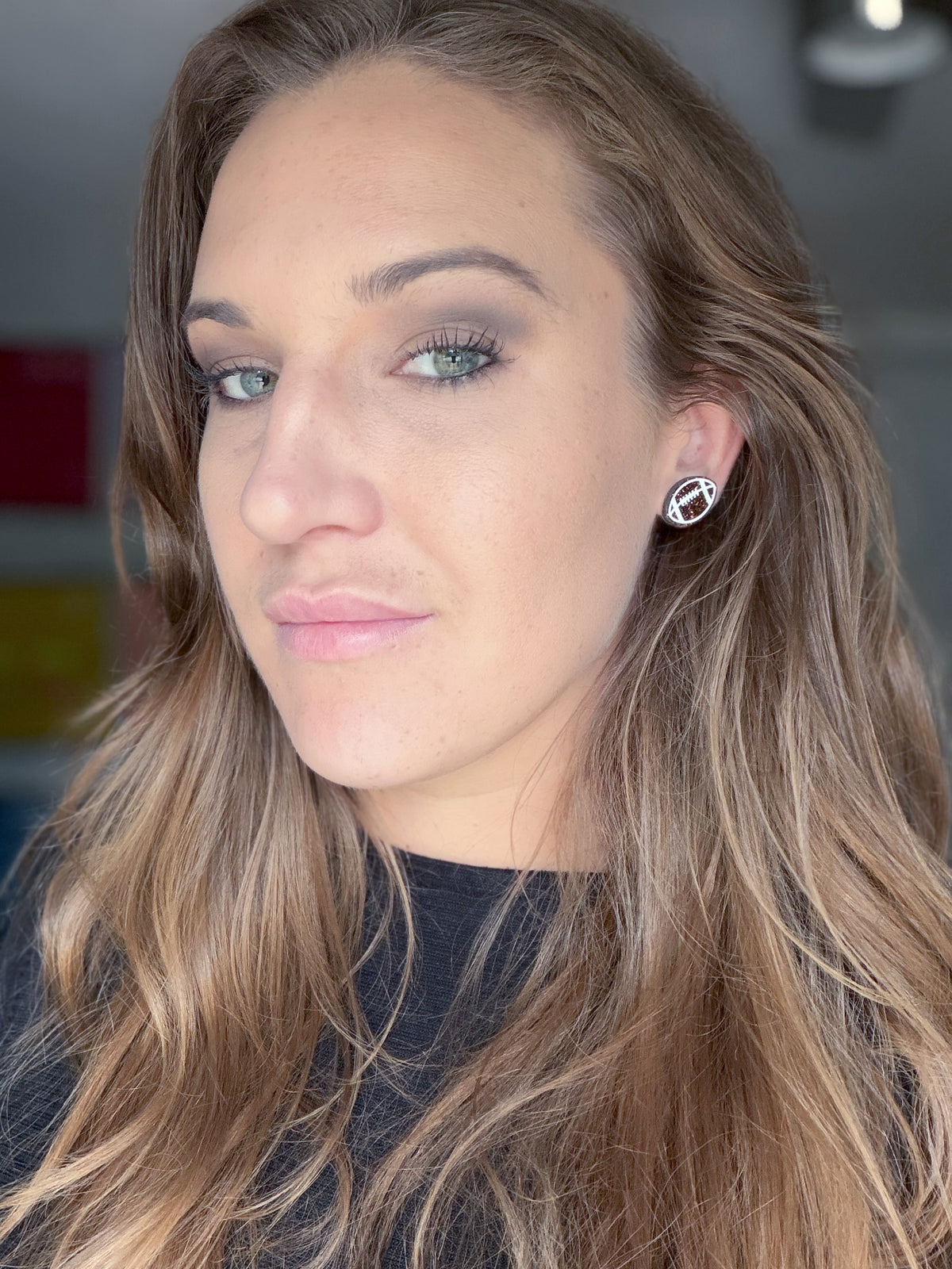 Football Stud Earrings