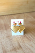 Gold Mirror Hearts Earrings