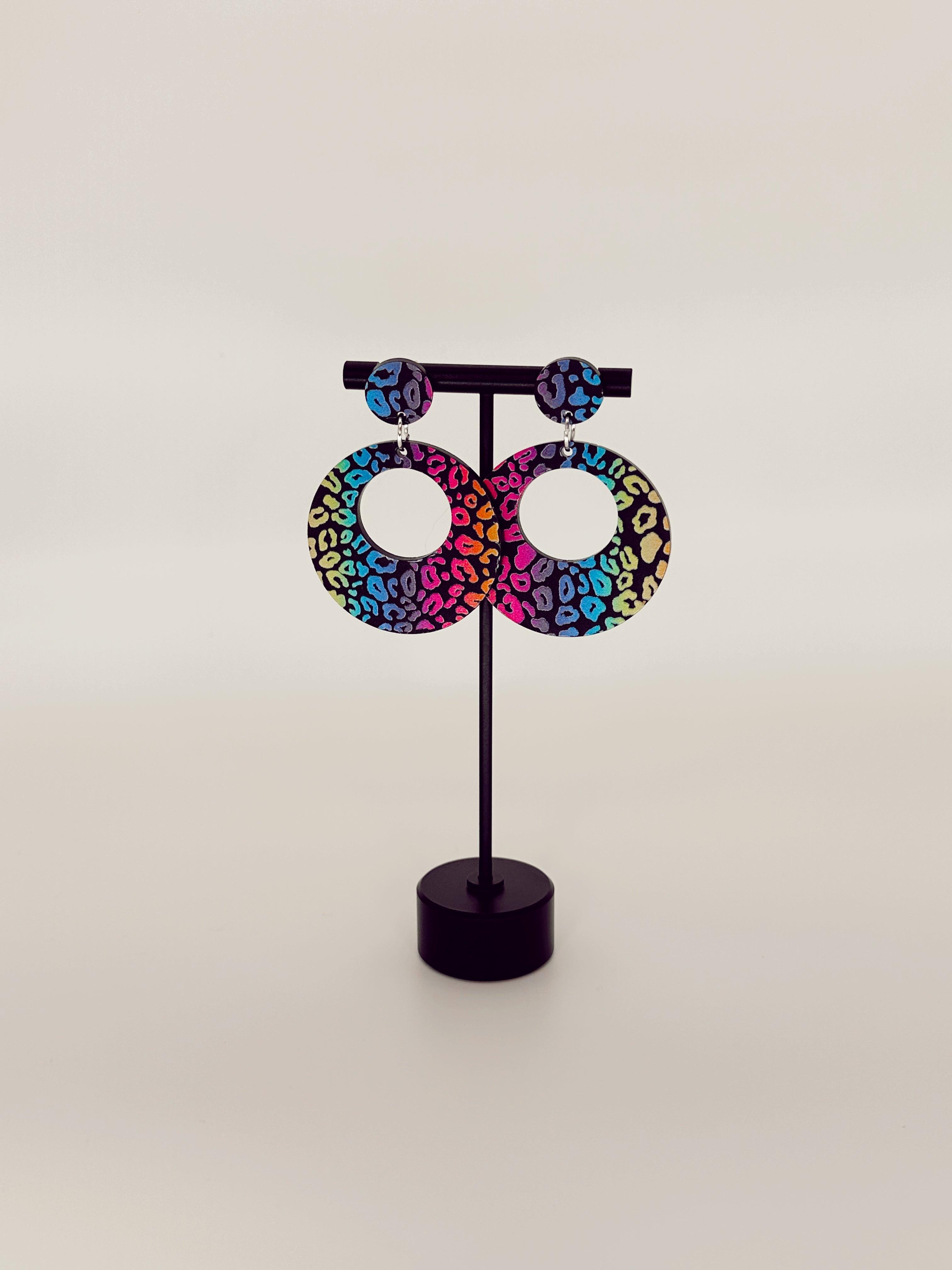 Rainbow Leopard Print, Black