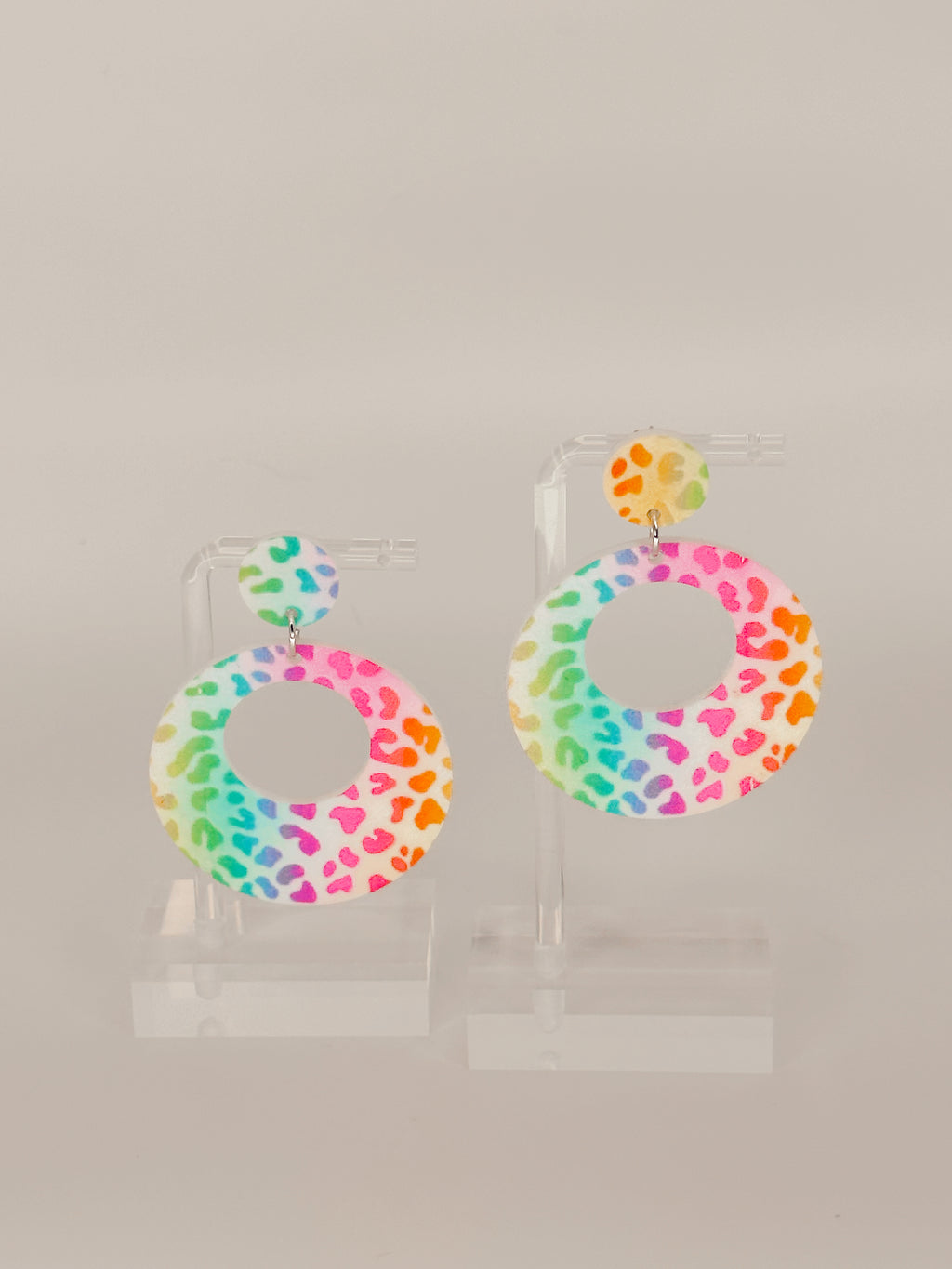 White Rainbow Leopard Circles
