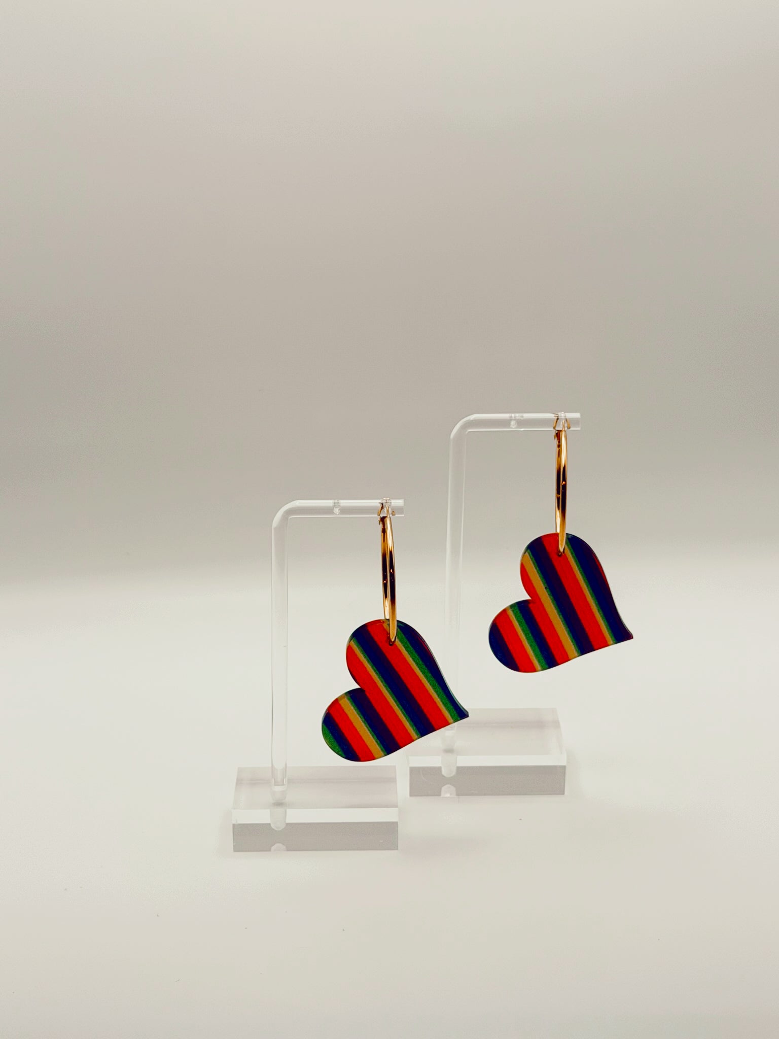 Pride Hearts with Gold Hoops