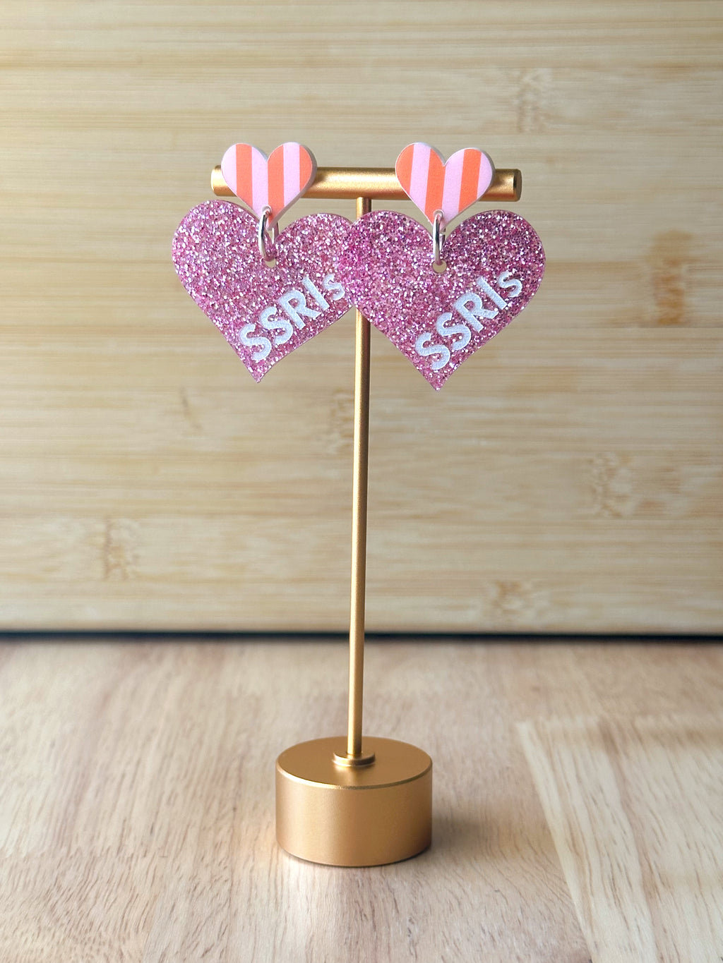 SSRIs Heart Earrings
