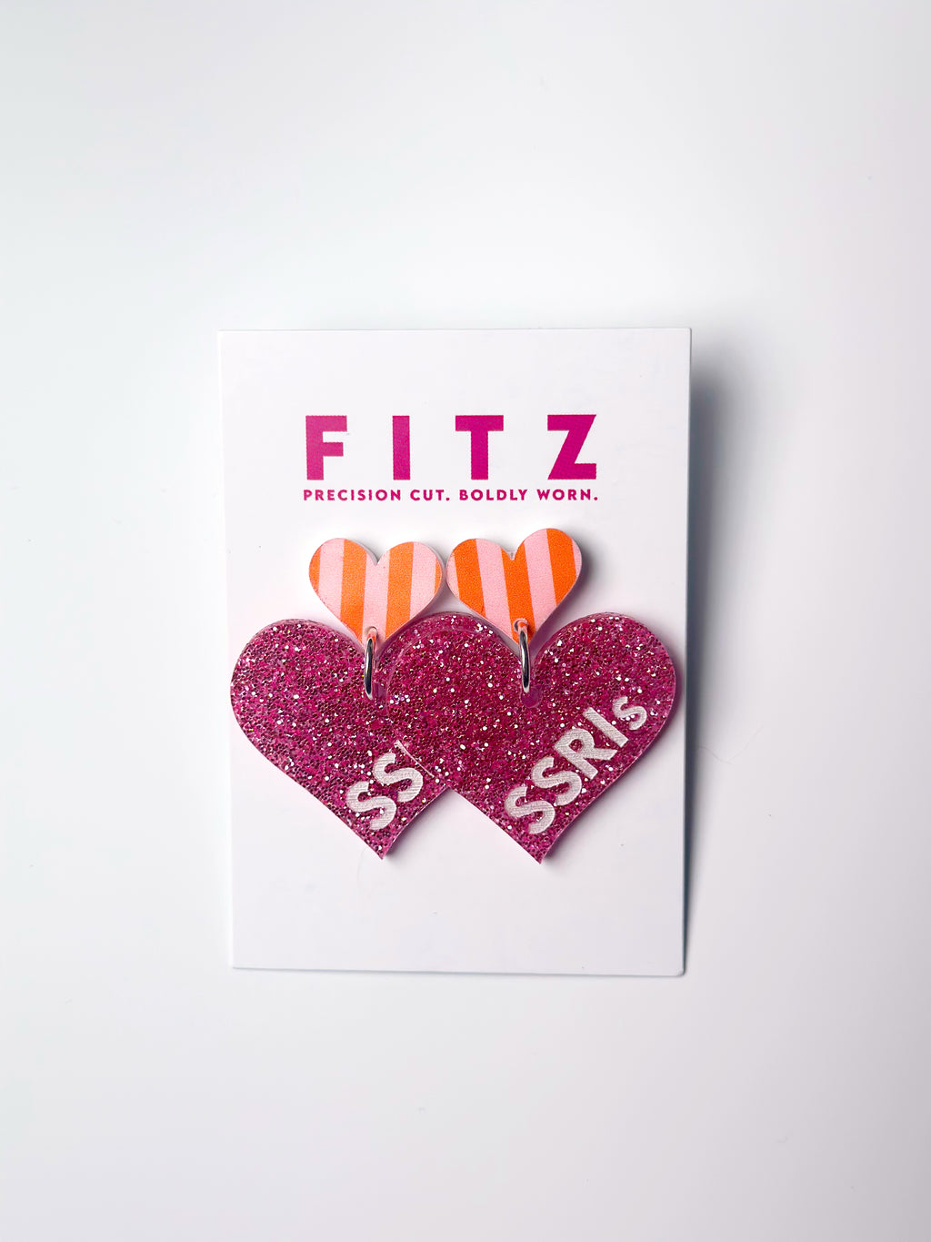 SSRIs Heart Earrings