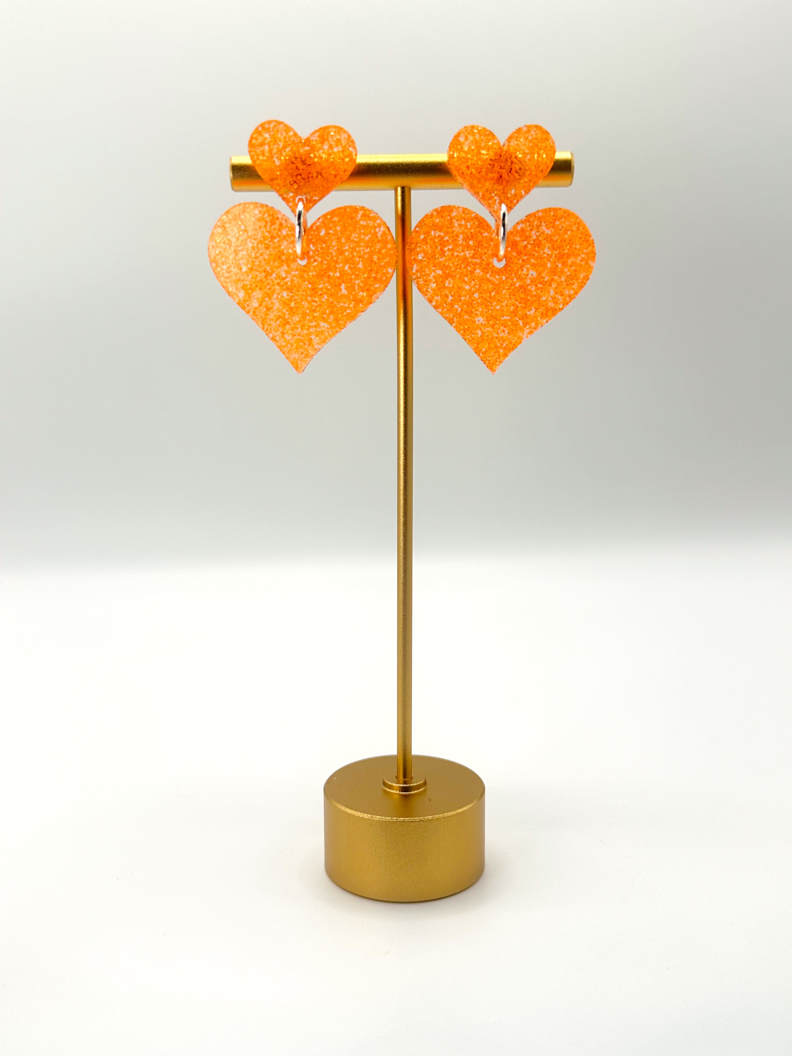 Neon Orange Hearts