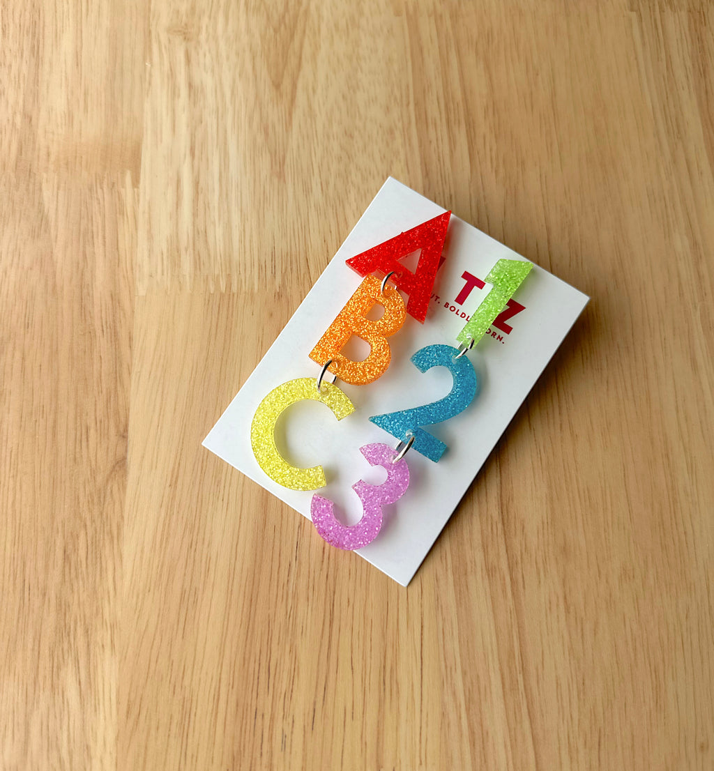 ABC 123 Earrings