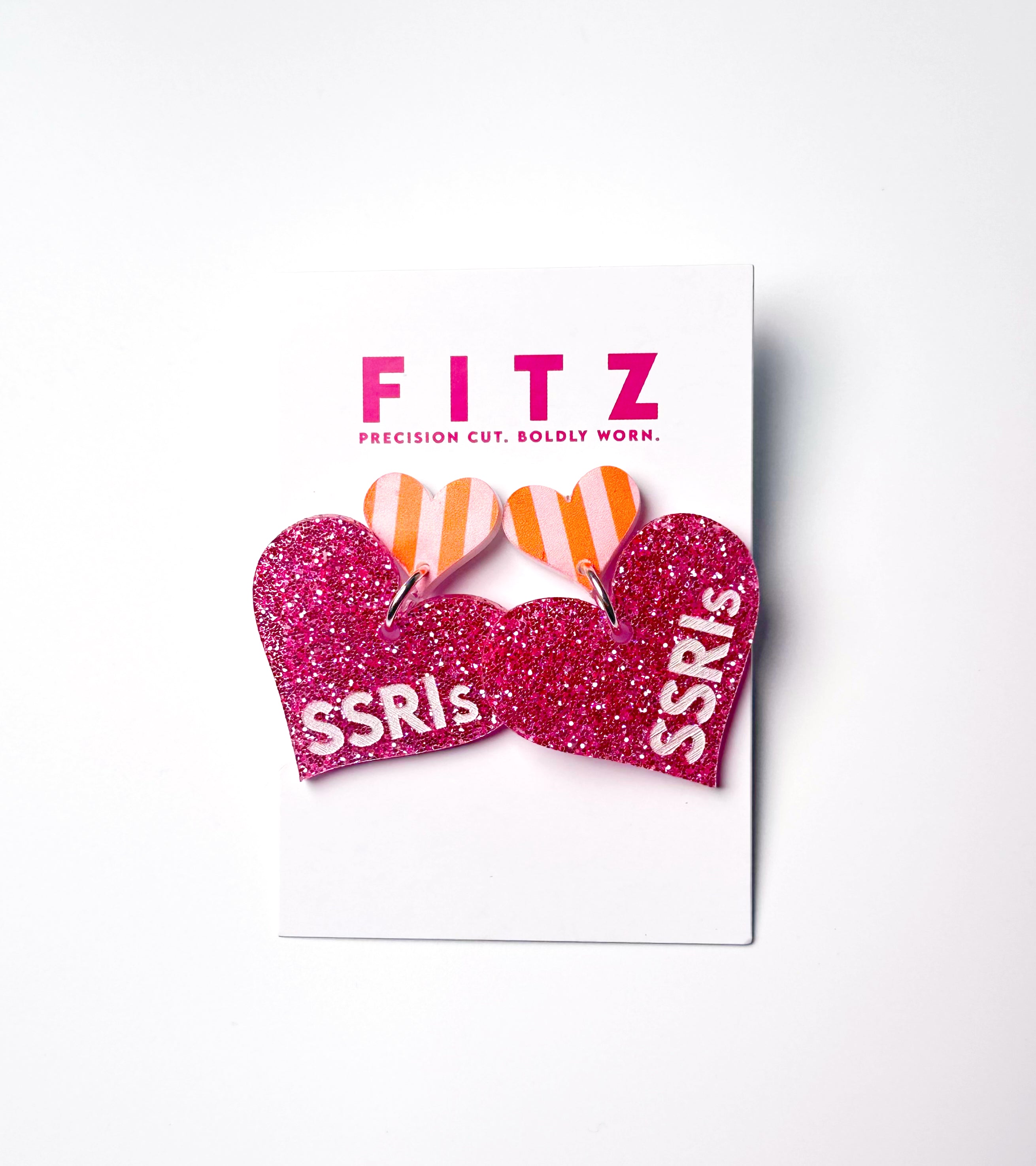SSRIs Heart Earrings