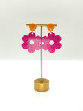 Magenta Flower Earrings