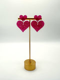 Magenta Heart Earrings
