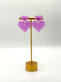 Purple Heart Earrings
