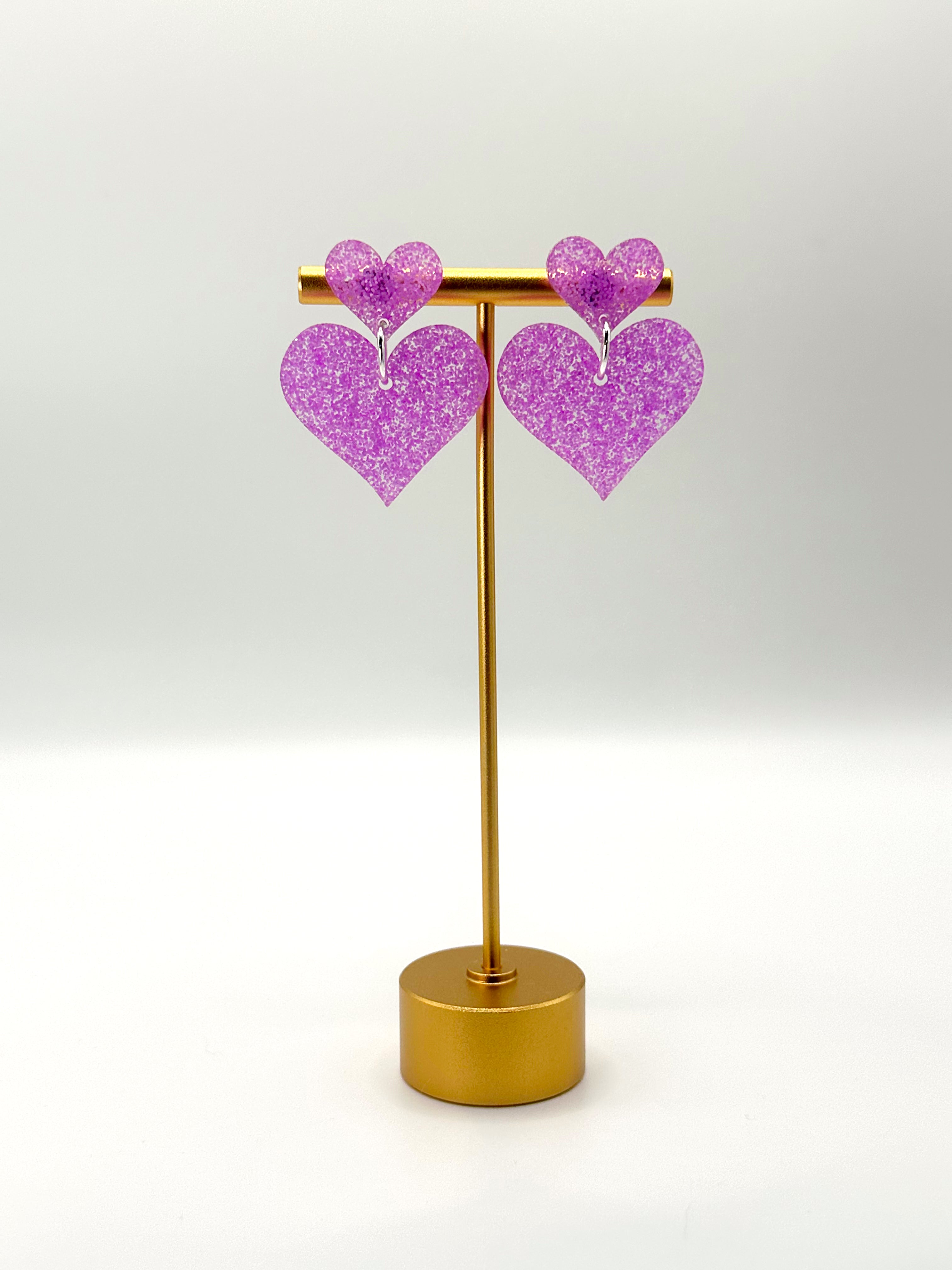 Purple Heart Earrings