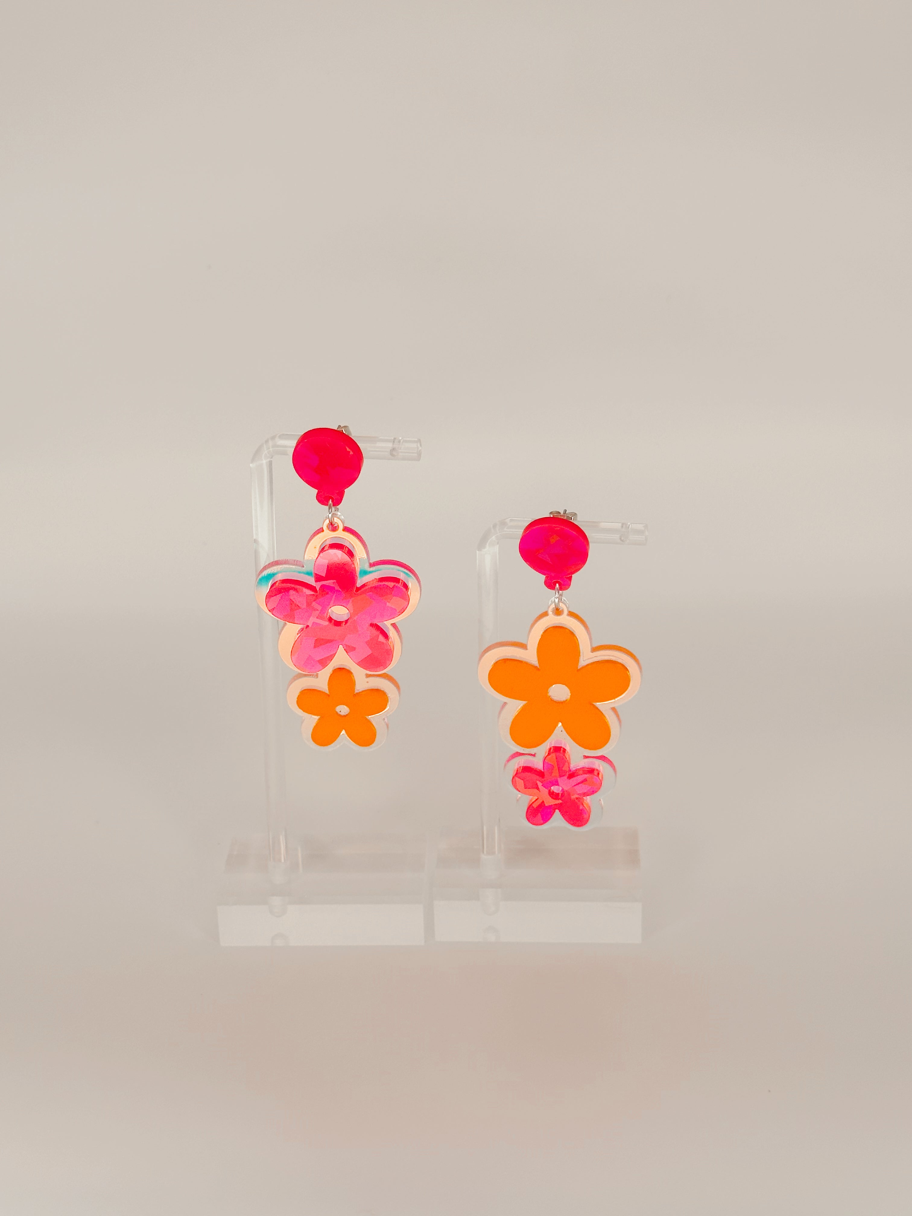 Hot pink and yellow summer flowers