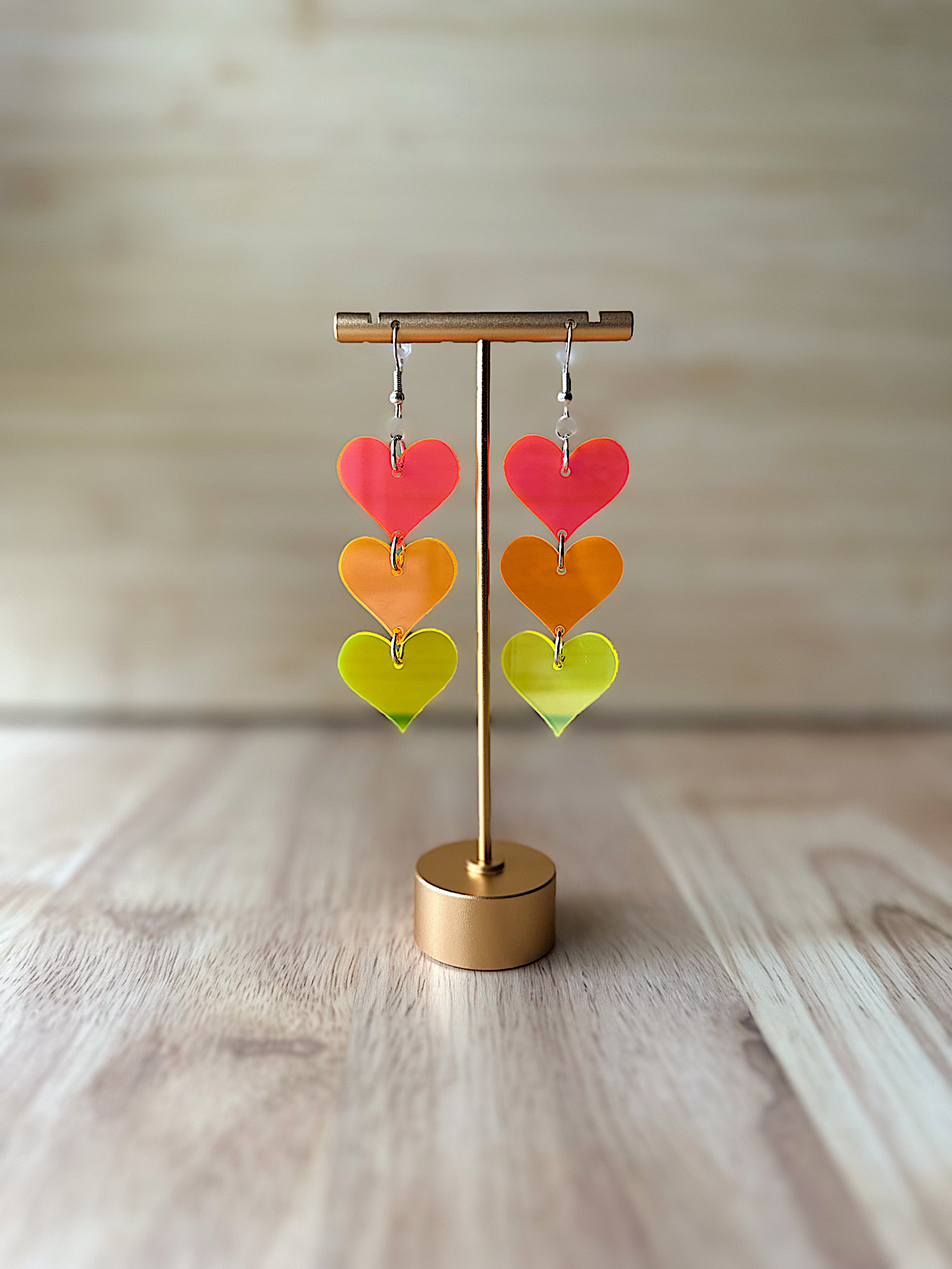 Transluscent Neon Hearts