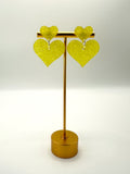 Yellow Heart Earrings