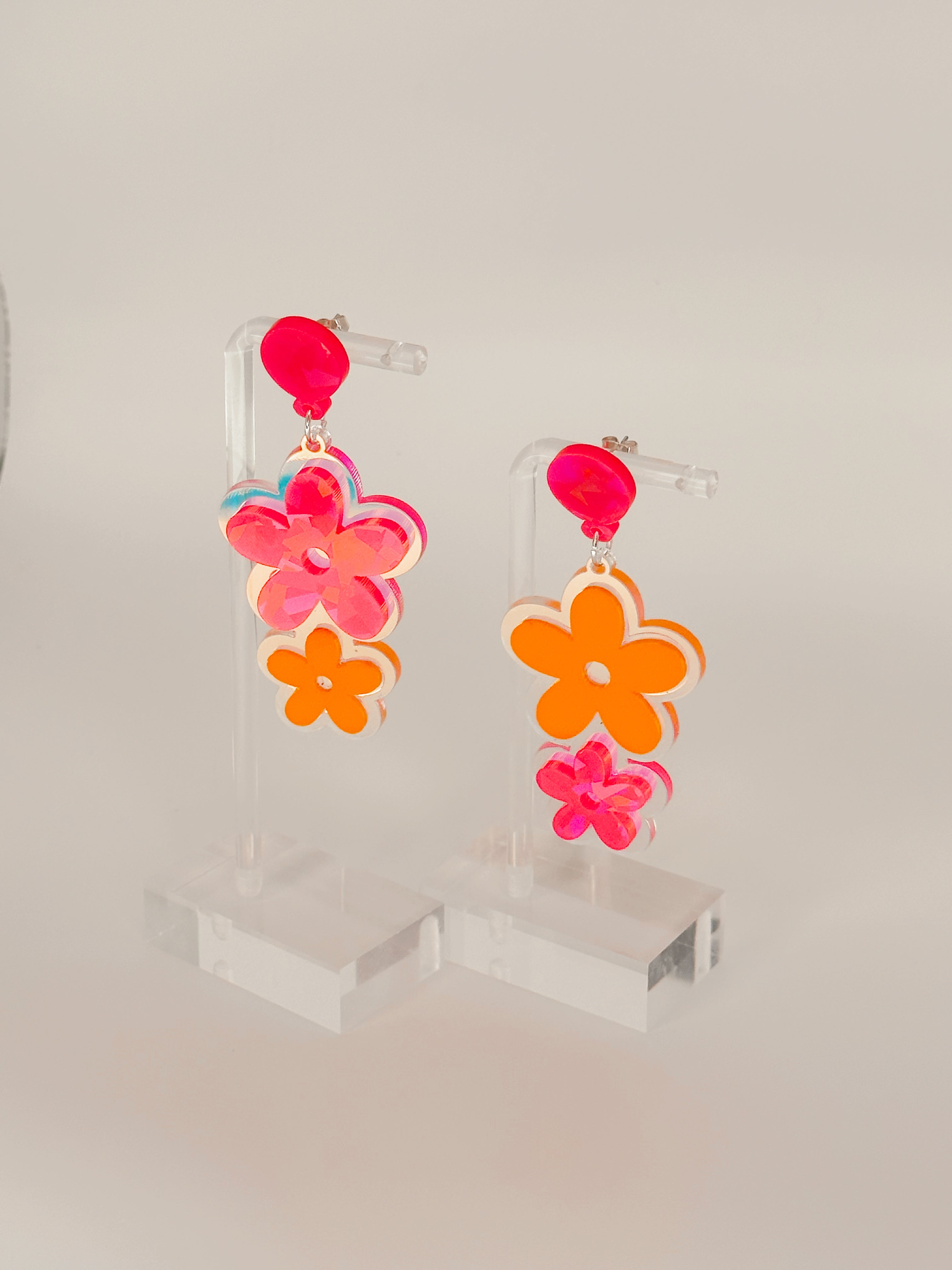 Hot pink and yellow summer flowers