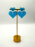 Bright Blue Heart Earrings