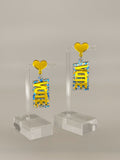 Vote! Yellow with Blue Polka Dots