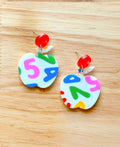 Back to school apple earrings