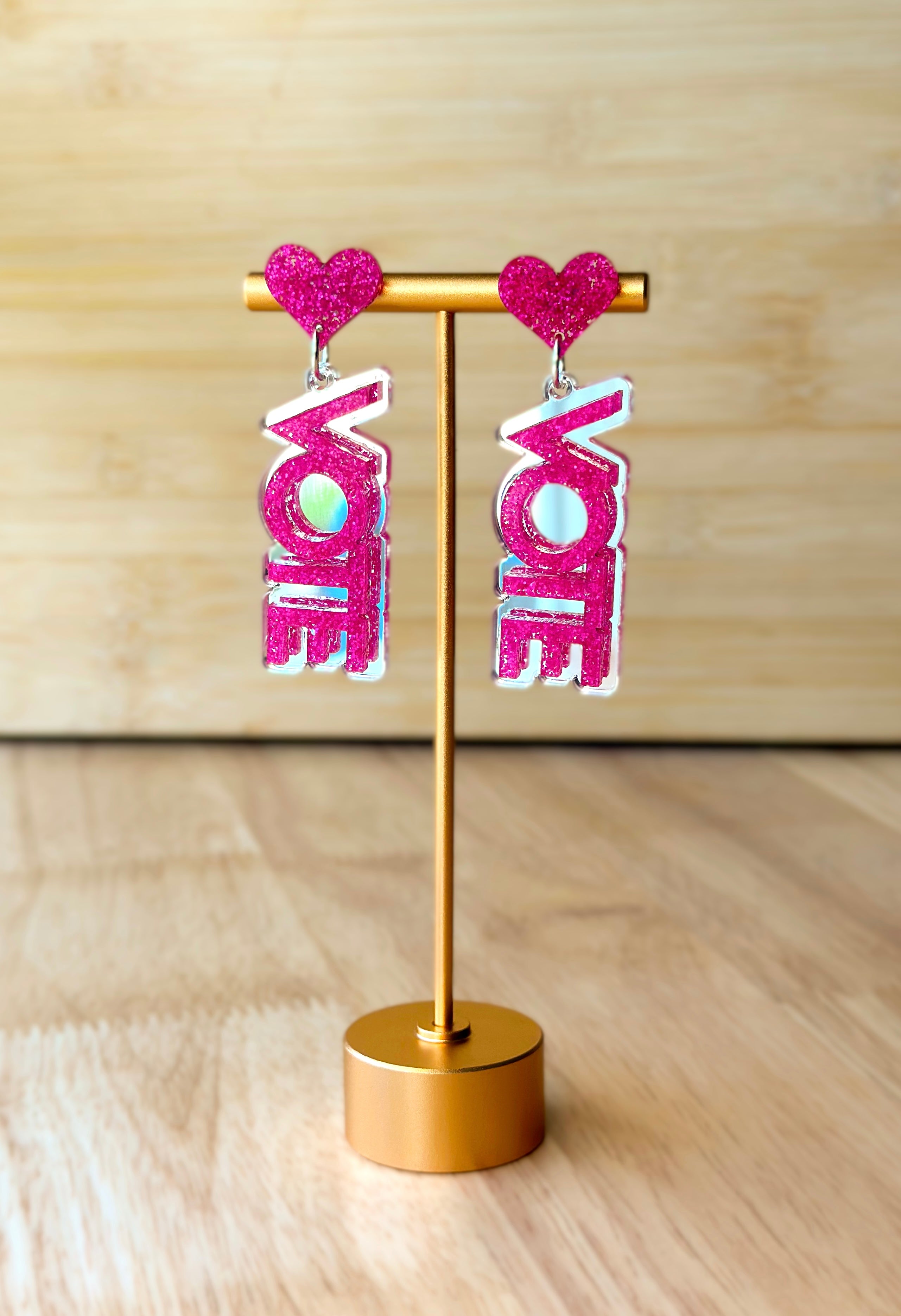 Vote! Pink earrings